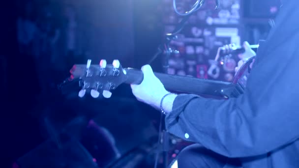 Gitar Genellikle Canlı Performanslar Solo Enstrüman Grupları Kullanırdı Müzisyenlere Seyircilerin — Stok video