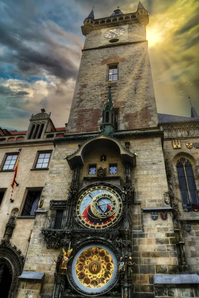 Prague Astronomical Clock Located Southern Wall Old Town Hall Prague — Stock Photo, Image