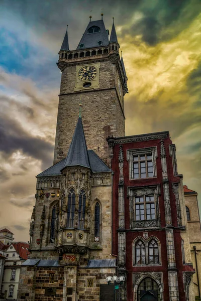 Prague Astronomical Clock Located Southern Wall Old Town Hall Prague — Stockfoto