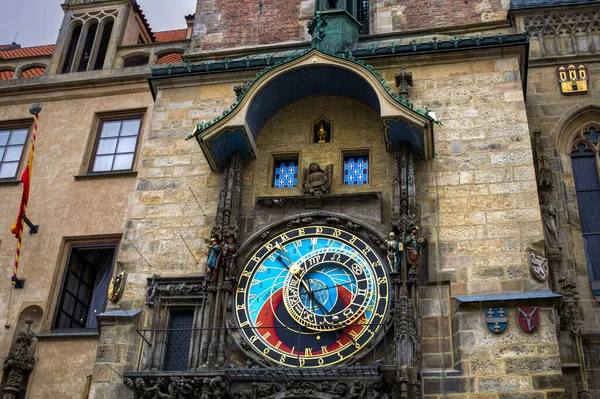 Prague Astronomical Clock Located Southern Wall Old Town Hall Prague — Stock Photo, Image