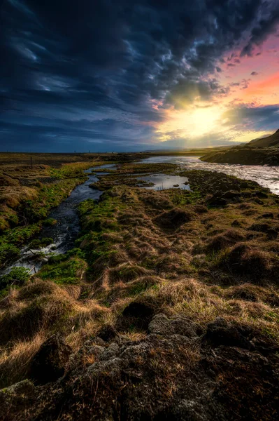 Fosslar Řeka Vodopád Nacházejí Jižním Islandu — Stock fotografie