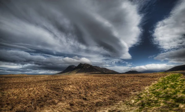 Hringvegur Első Izlandon Egyetlen Gyűrűs 1339 Távolság Összeköti Sziget Városközpontjait — Stock Fotó