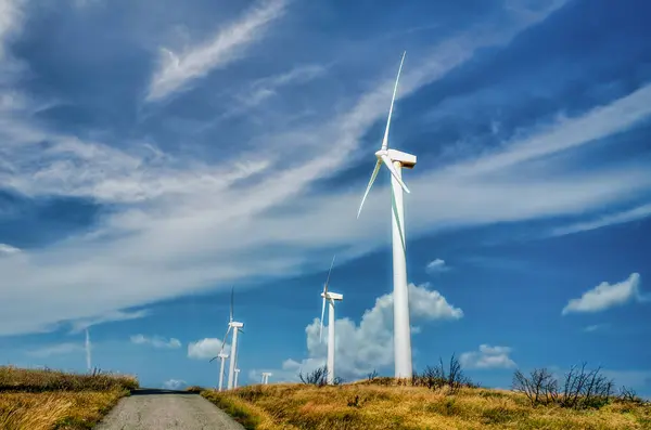 西班牙纳瓦拉风力涡轮机风力发电场 — 图库照片