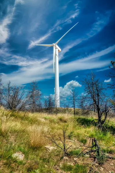 Navarra Spanya Rüzgar Türbinleri Çiftliği — Stok fotoğraf