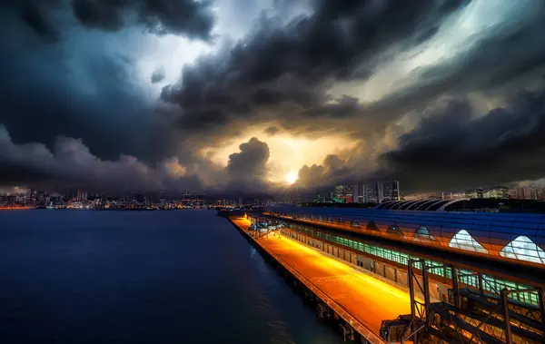 Salida Del Sol Hong Kong — Foto de Stock