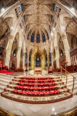 St. Patrick's Cathedral is a decorated Gothic Revival style Catholic cathedral located in New York. It is the largest neo-Gothic cathedral in North America in area and volume. clipart