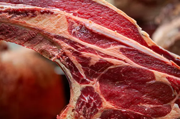 Textuur Van Een Biefstuk Een Franse Markt — Stockfoto