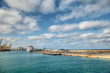 Entrance to the port of Barcelona, Spain. clipart