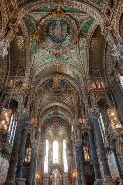 Basilica of Our Lady of Fourviere in Lyon, France clipart