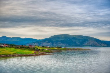 Myrland Sahili manzaraları, Lofoten Adaları, Noruega