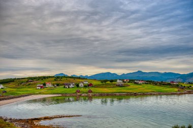 Myrland Sahili manzaraları, Lofoten Adaları, Noruega