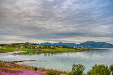 Myrland Sahili manzaraları, Lofoten Adaları, Noruega