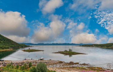 Myrland Sahili manzaraları, Lofoten Adaları, Noruega