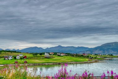 Myrland Sahili manzaraları, Lofoten Adaları, Noruega