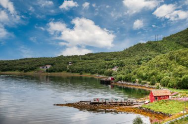 Myrland Sahili manzaraları, Lofoten Adaları, Noruega