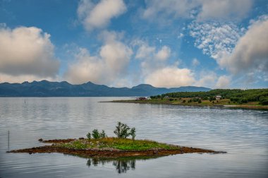 Myrland Sahili manzaraları, Lofoten Adaları, Noruega