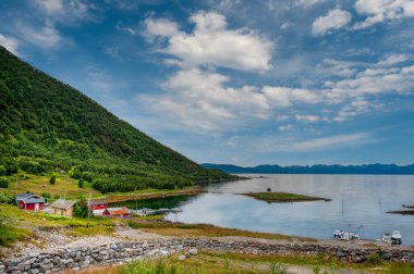 Myrland Sahili manzaraları, Lofoten Adaları, Noruega