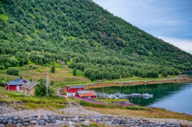 Myrland Sahili manzaraları, Lofoten Adaları, Noruega
