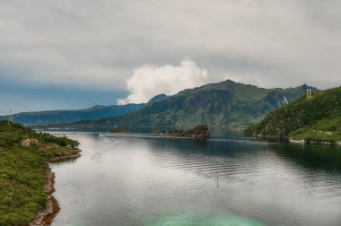 Myrland Sahili manzaraları, Lofoten Adaları, Noruega