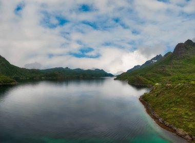 Myrland Sahili manzaraları, Lofoten Adaları, Noruega
