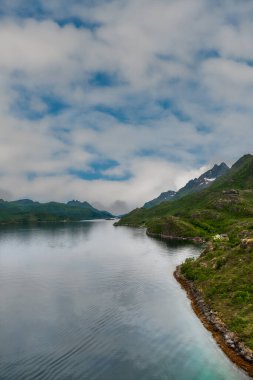 Myrland Sahili manzaraları, Lofoten Adaları, Noruega