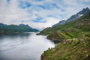 Myrland Sahili manzaraları, Lofoten Adaları, Noruega