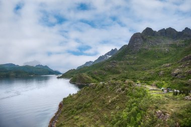 Myrland Sahili manzaraları, Lofoten Adaları, Noruega