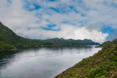 Myrland Sahili manzaraları, Lofoten Adaları, Noruega