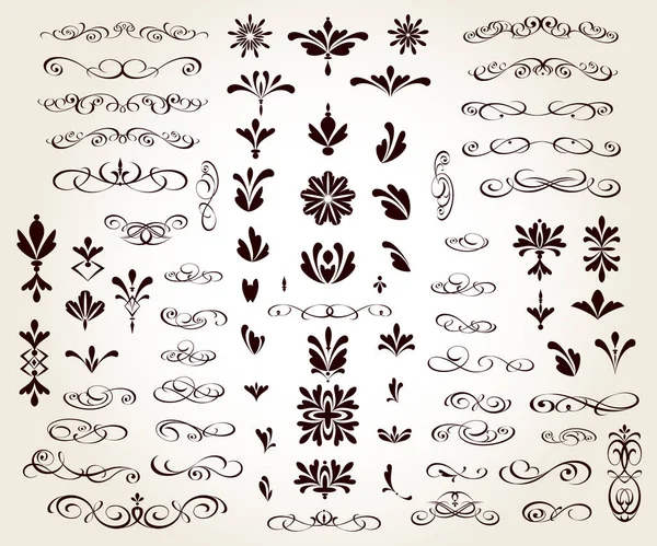 Set of floral decorative elements for design isolated, editable. From the largest and best collection of decorative elements .