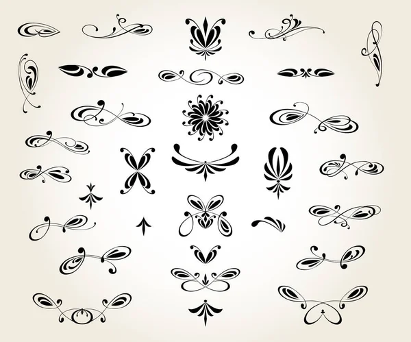 Set Decorative Elements Design Isolated Editable Largest Best Collection Decorative — Stock Vector