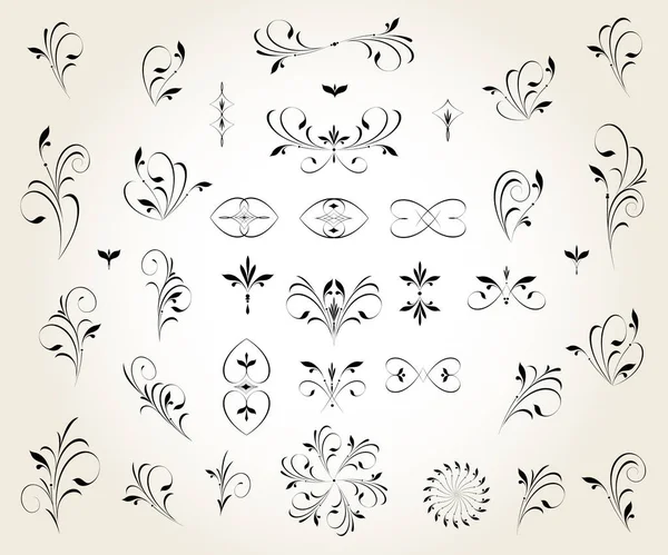 Set Decorative Elements Design Isolated Editable Largest Best Collection Decorative — Stock Vector