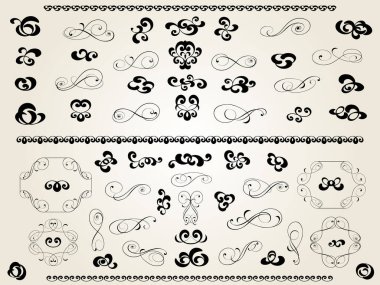 Tasarım için dekoratif elementler seti izole, düzenlenebilir. Dekoratif elementlerin en büyük ve en iyi koleksiyonundan. .