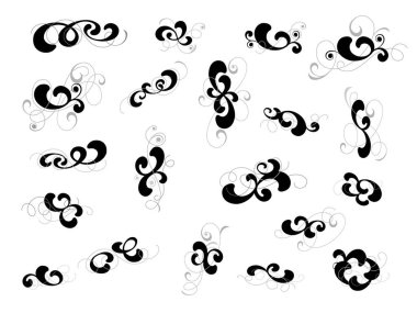 Tasarım için dekoratif elementler seti izole, düzenlenebilir. Dekoratif elementlerin en büyük ve en iyi koleksiyonundan. .