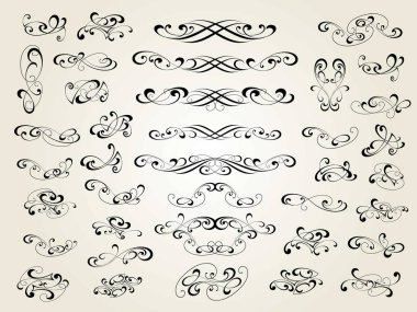 Tasarım için dekoratif elementler seti izole, düzenlenebilir. Dekoratif elementlerin en büyük ve en iyi koleksiyonundan. .