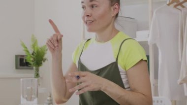 Expressive speech of a young female between 30 and 40 years old. 