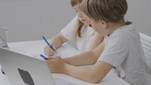 Boy Years Old Helps His Younger Sister Make Her Homework — Video