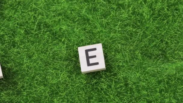 Word Eco Composed Artificial Grass High Quality Footage — Stock Video