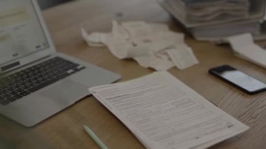 Family allowance form in German language in the hands of a female. High quality 4k footage