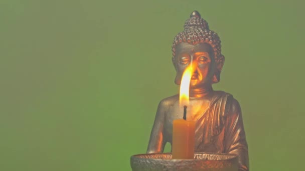 Candle Holder Buddha Image High Quality Footage — стоковое видео