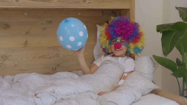 Boy Years Clowns Wig Eyeglasses High Quality Footage — Vídeo de Stock