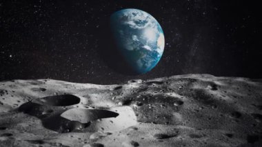 Ay 'dan Dünya' ya bak. NASA tarafından desteklenen bu animasyonun elementleri.