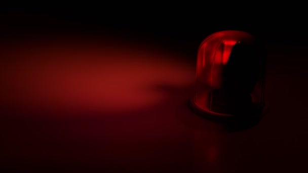 Emergência Alarme Rotativo Luz Vermelha Noite — Vídeo de Stock