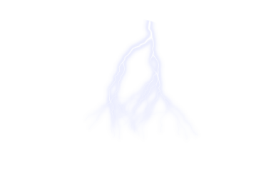 Şeffaf arkaplanda şimşek çakması.