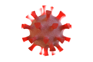 Şeffaf arkaplanda patojenik grip virüsü.