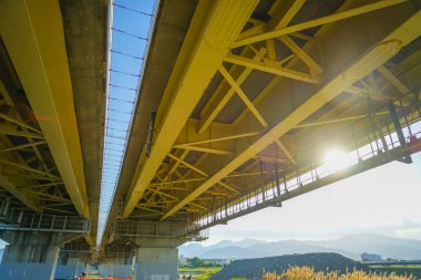 Otoyol yükseltilmiş hatlar. Çekim yeri: Yokohama-şehir kanagawa ili