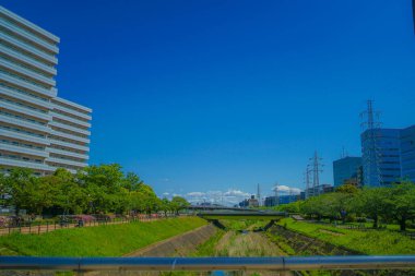 Shin-Yokohama manzarası (Shin-Yokohama Parkı). Çekim yeri: Kohoku -ku, Yokohama