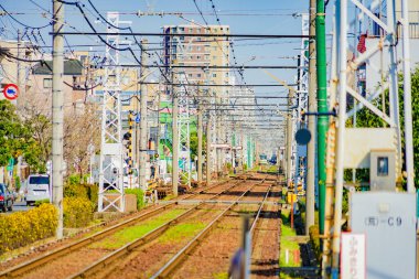 Toden Arakawa Hattı. Çekim yeri: Shinjuku-ku, Tokyo