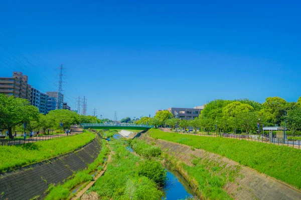 Shin Yokohama Landskap Shin Yokohama Park Skytteläge Kohoku Yokohama — Stockfoto