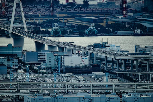 Keihin Průmyslové Oblasti Krajiny Místo Střelby Prefektura Yokohama City Kanagawa — Stock fotografie