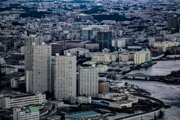Yokohama Şehir Kulesi Nden Görünen Şehir Manzarası Çekim Yeri Nishi — Stok fotoğraf